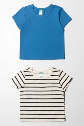2 Pack Short Sleeve T-Shirts With Rib Binding