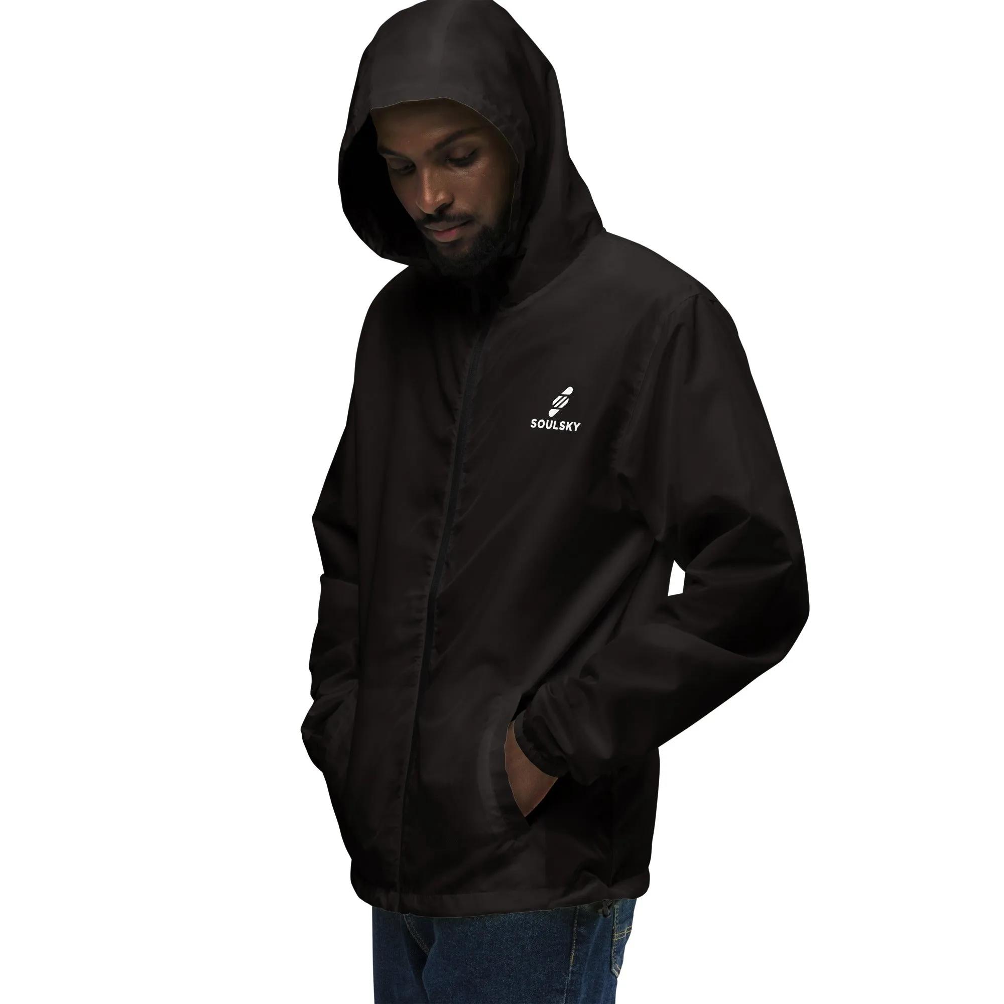 BLACK Unisex Zip Up Windbreaker