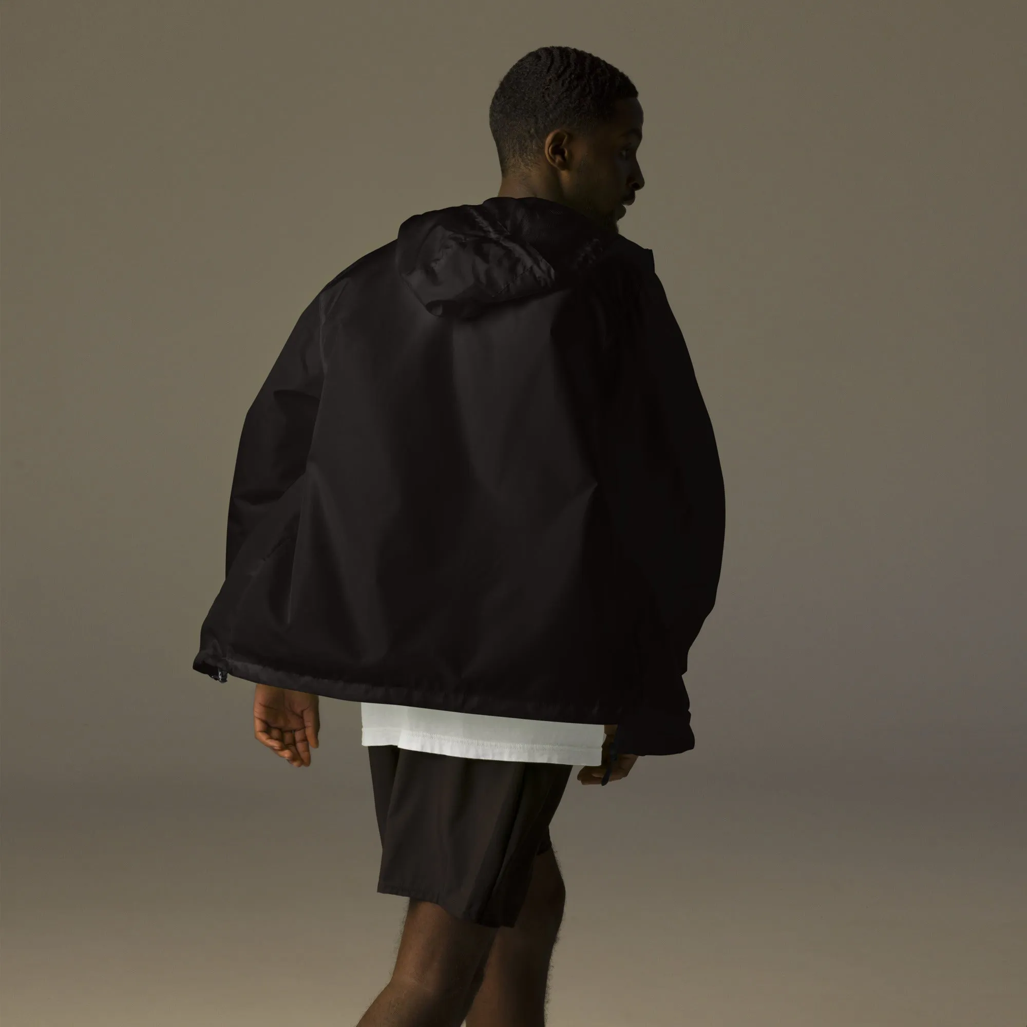 BLACK Unisex Zip Up Windbreaker