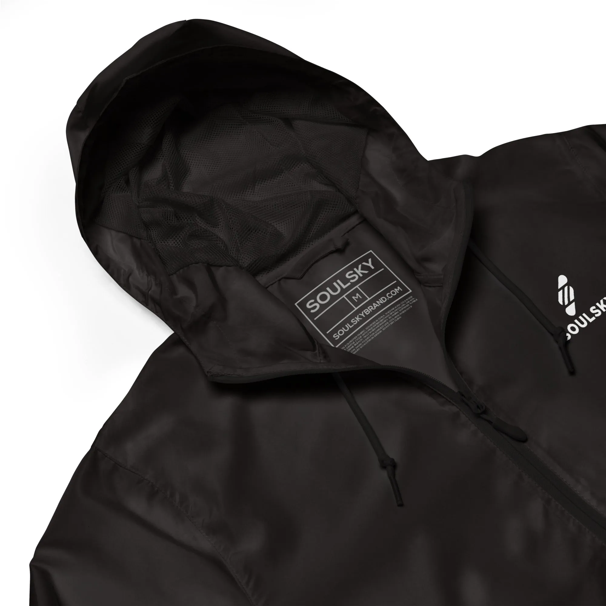 BLACK Unisex Zip Up Windbreaker