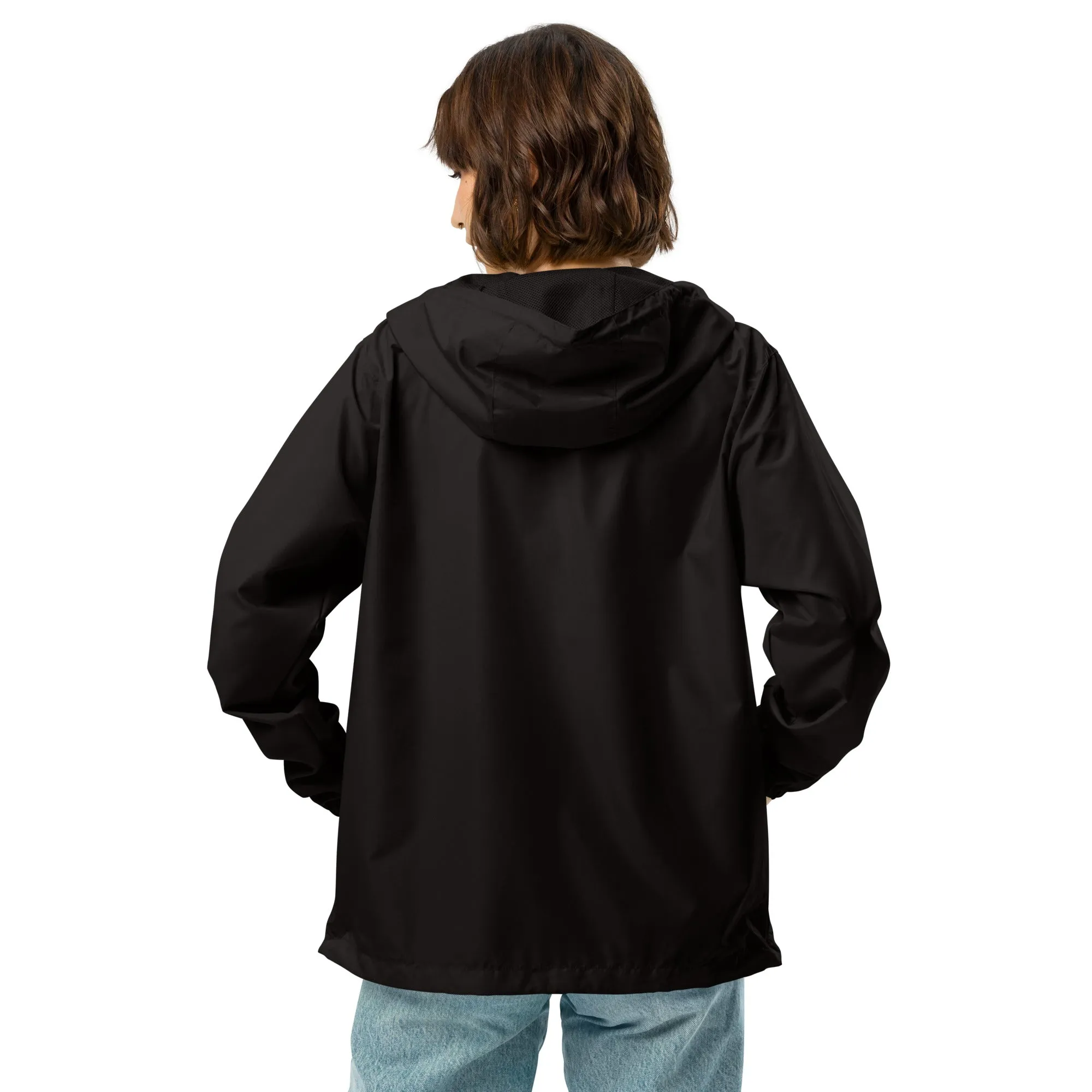 BLACK Unisex Zip Up Windbreaker