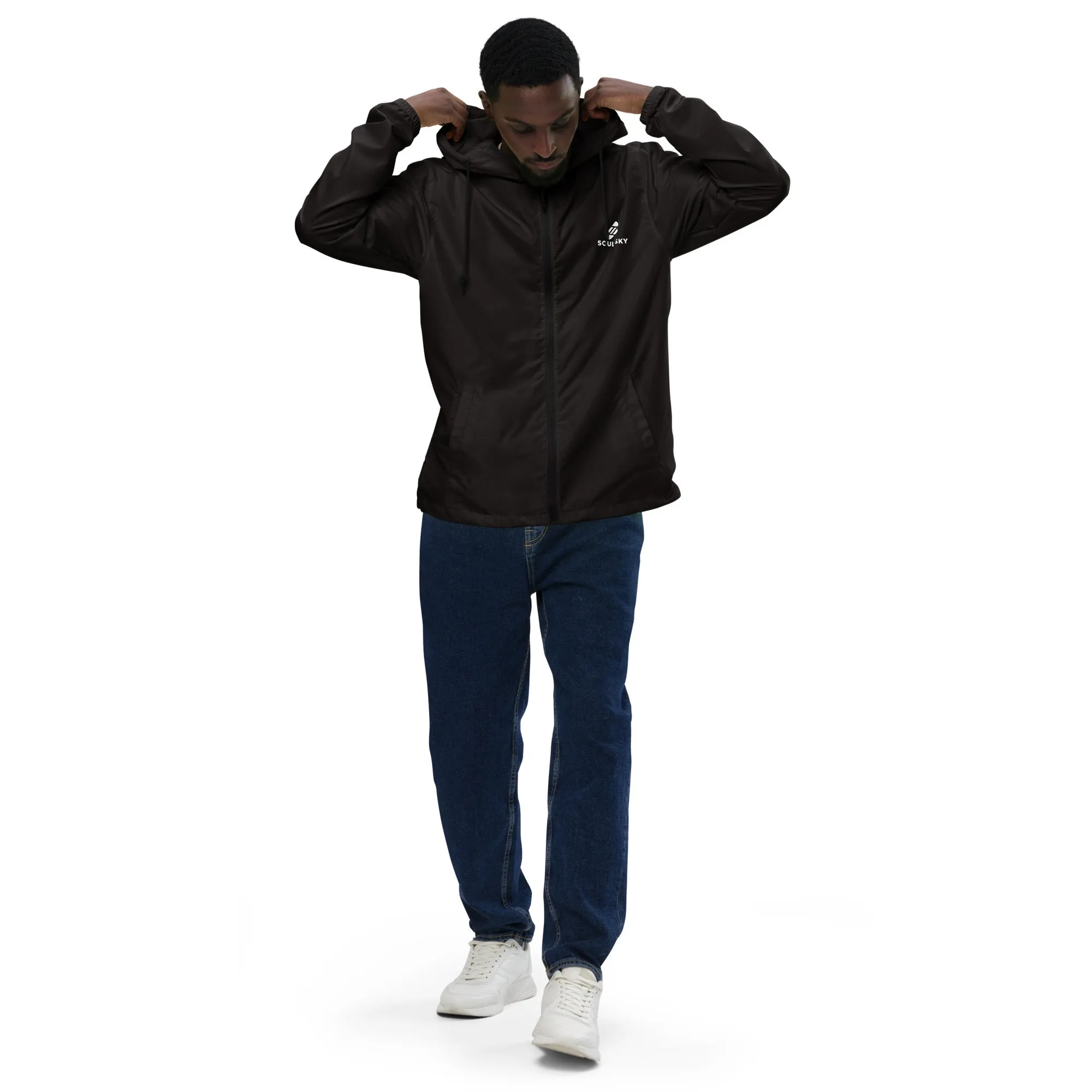 BLACK Unisex Zip Up Windbreaker