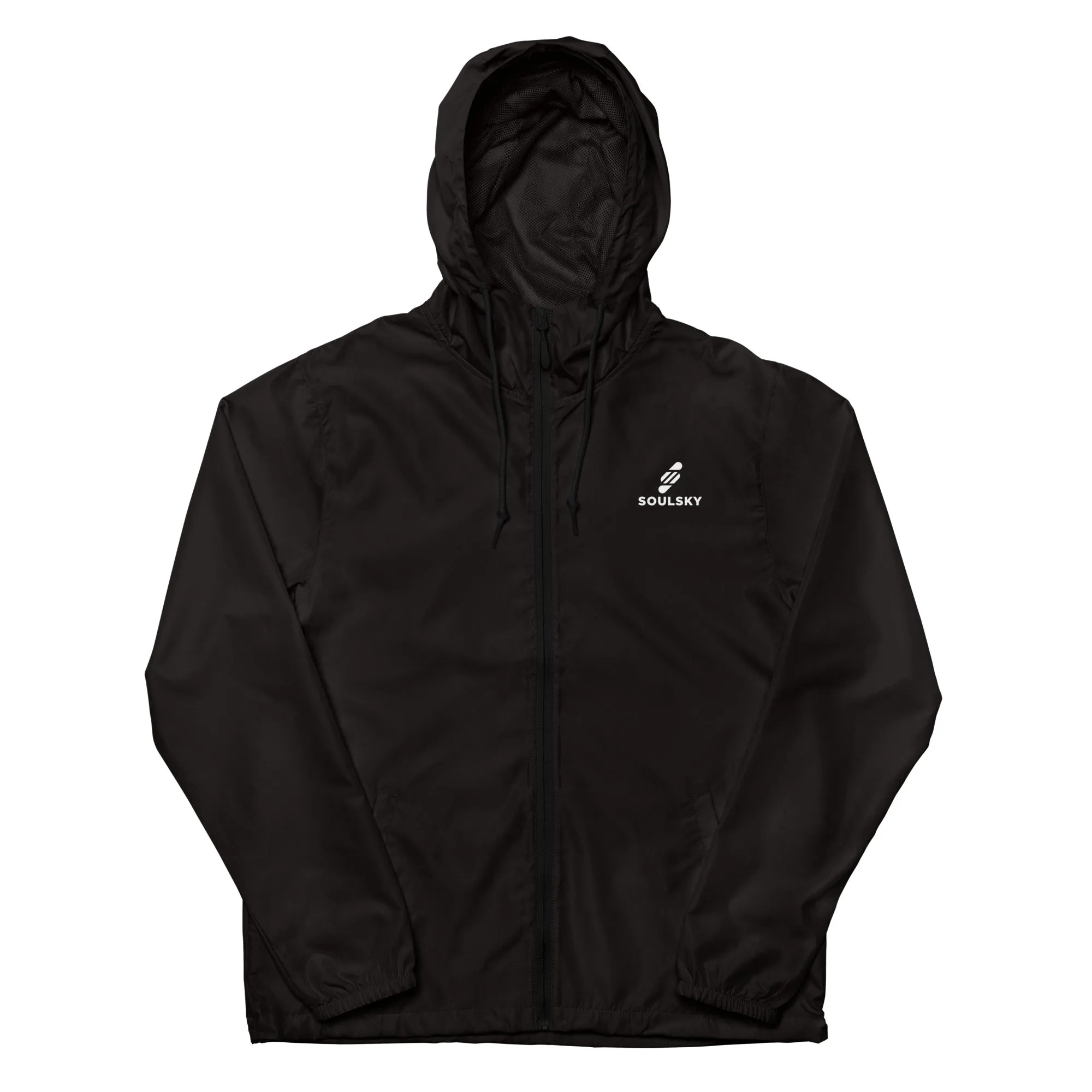 BLACK Unisex Zip Up Windbreaker