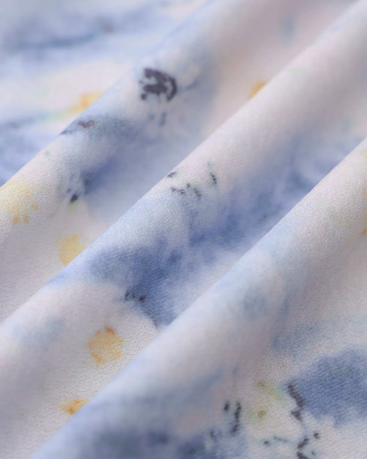 Blue Floral Sweetheart Neck Midi Dress