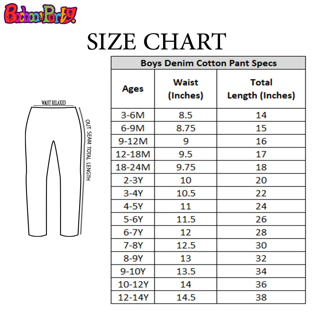Boys Pant Denim Emb - Dark Grey