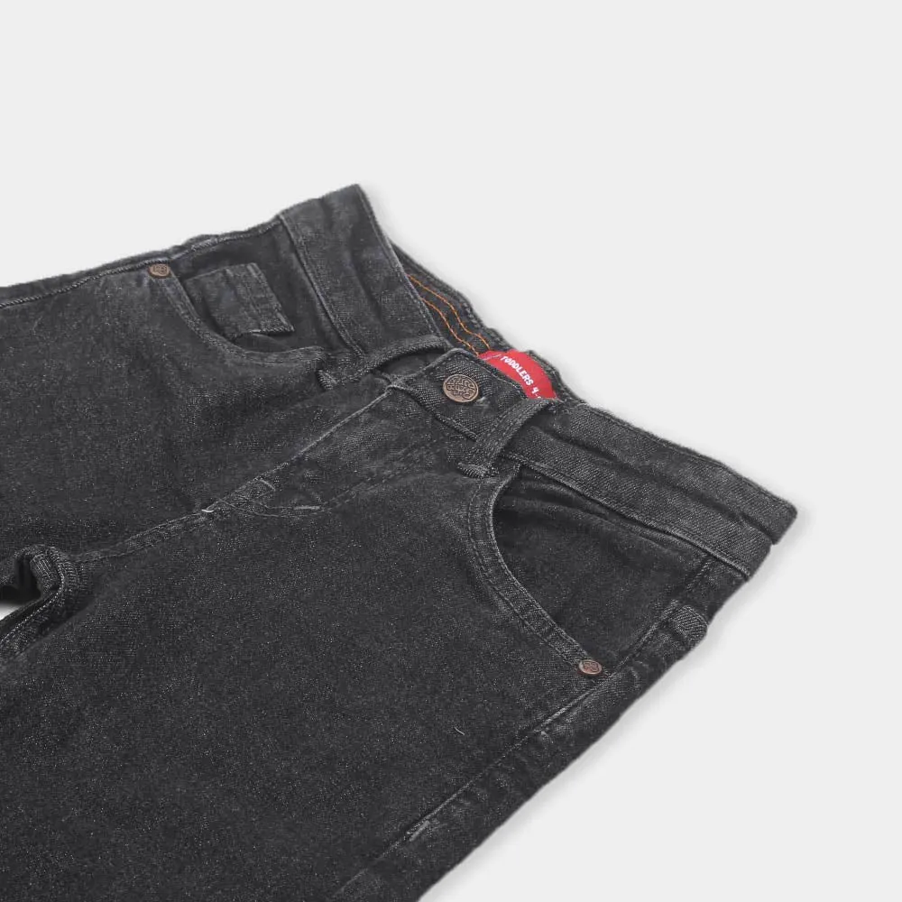 Boys Pant Denim Emb - Dark Grey