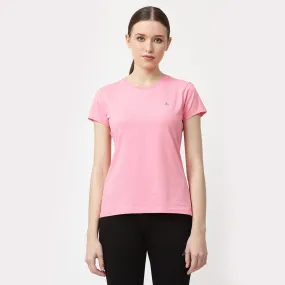 Crew Neck Solid T-Shirt - Neon Pink