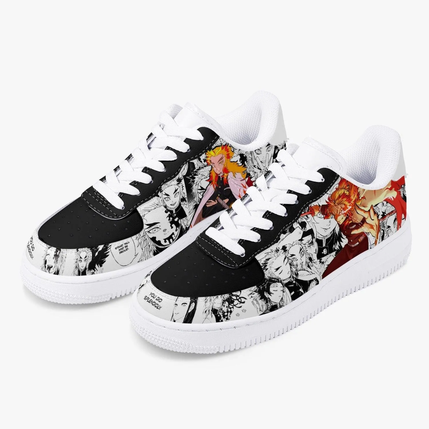 Demon Slayer Kyojuro Rengoku Manga Style Air F1 Anime Shoes