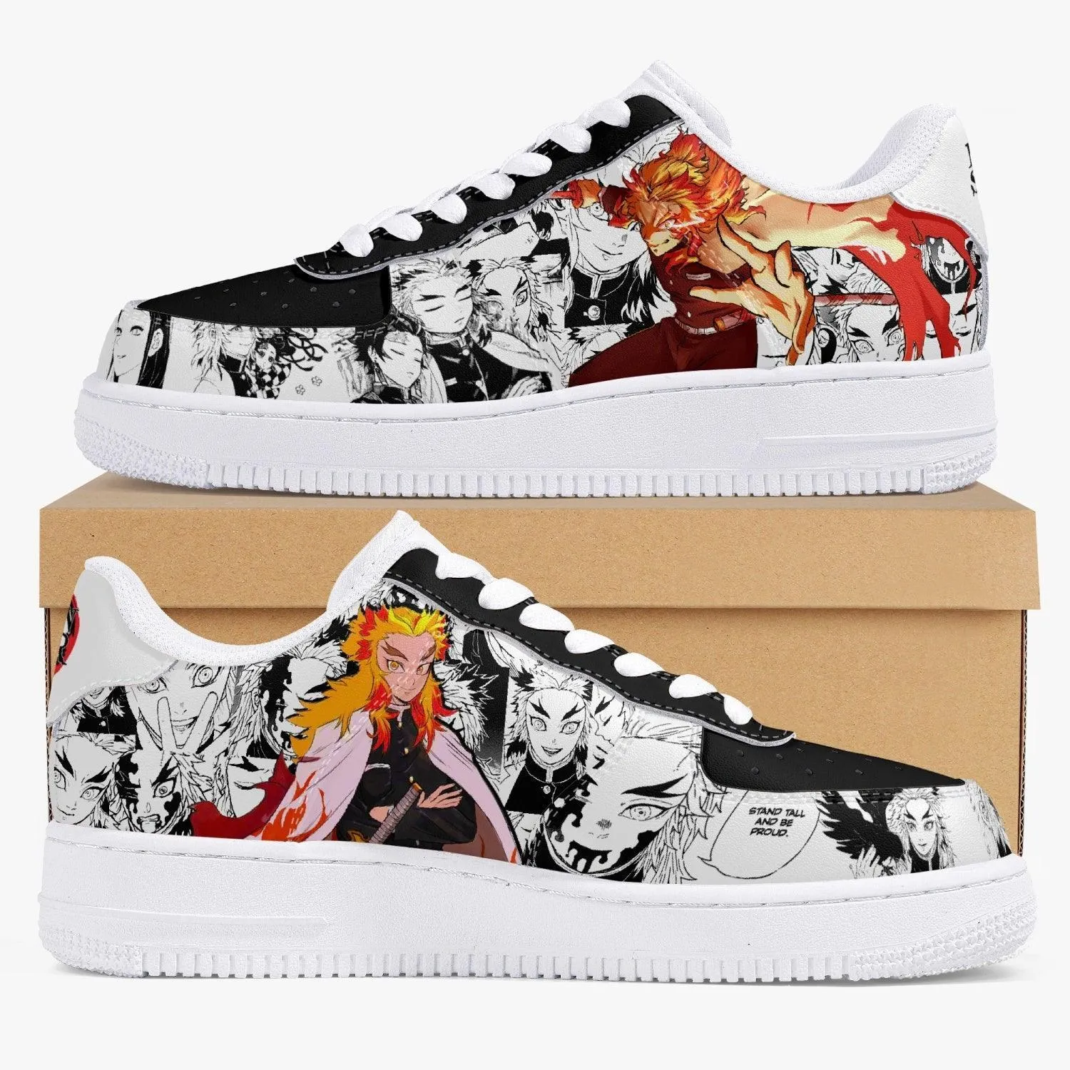 Demon Slayer Kyojuro Rengoku Manga Style Air F1 Anime Shoes
