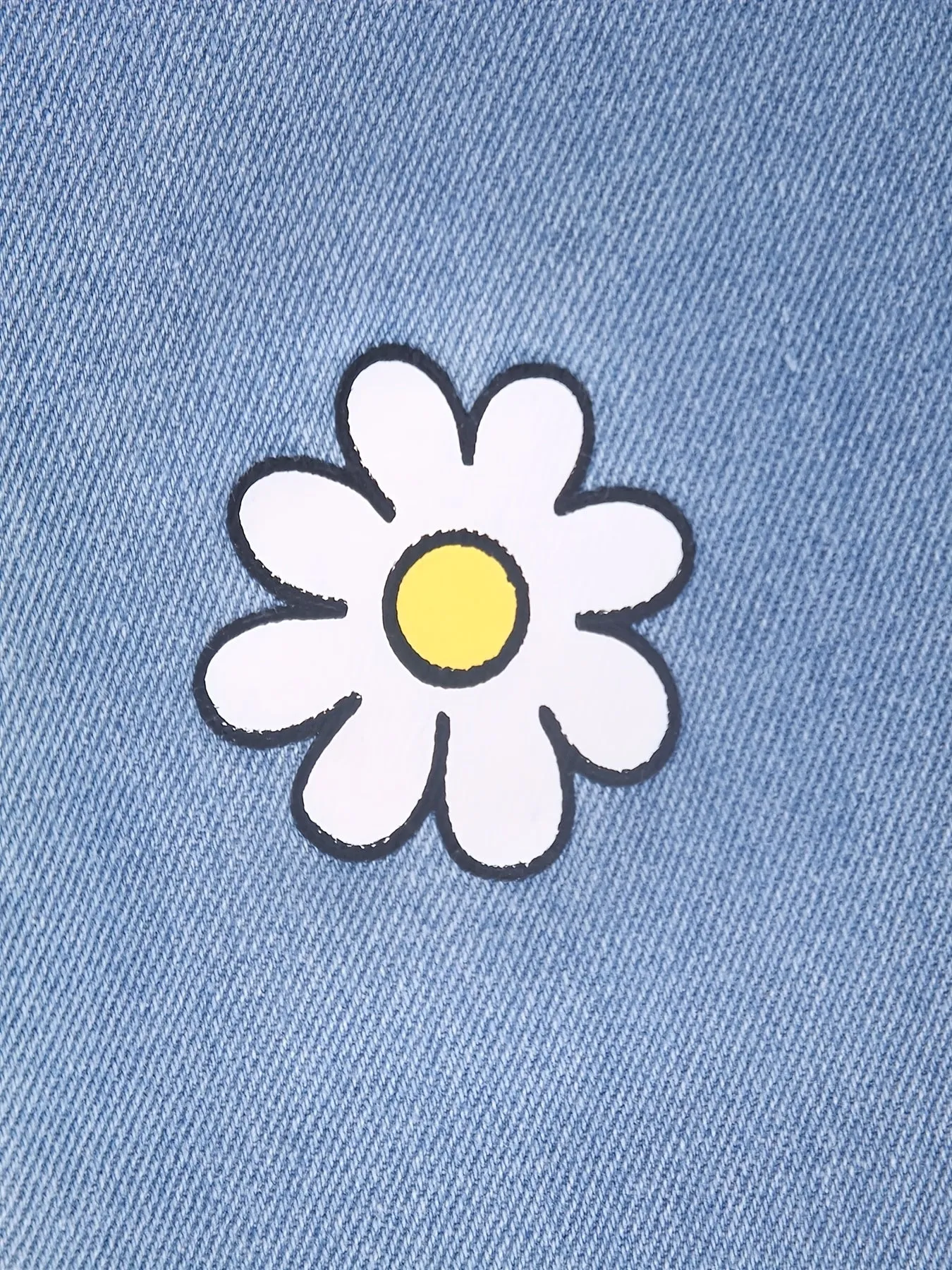 Denim Jeans with Floral Daisy Print – Cute & Comfortable