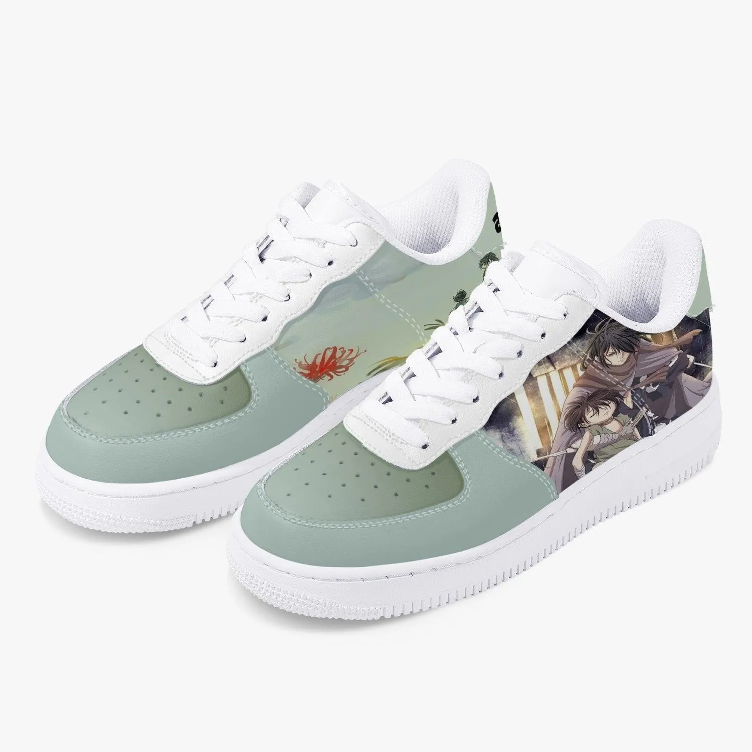 Dororo & Hyakkimaru Green/White Air F1 Anime Shoes
