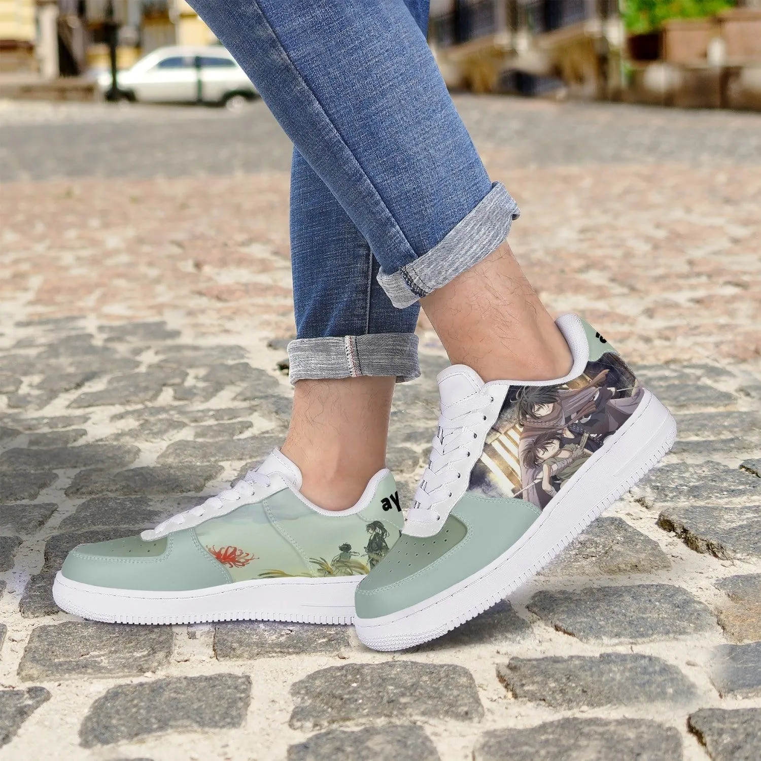 Dororo & Hyakkimaru Green/White Air F1 Anime Shoes