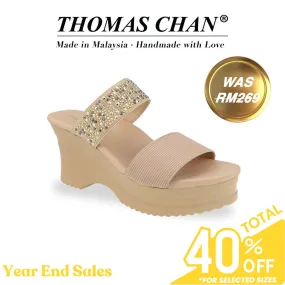 [EXTRA 20% off at cart] Strappy Rhinestone Cushioned Heels