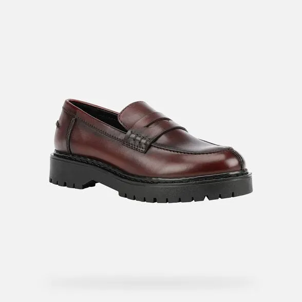Geox Women's Bleyze Loafers- Bordeaux