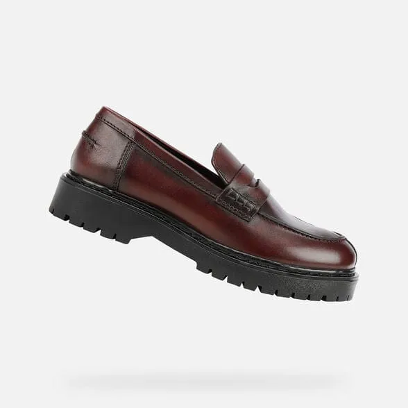 Geox Women's Bleyze Loafers- Bordeaux