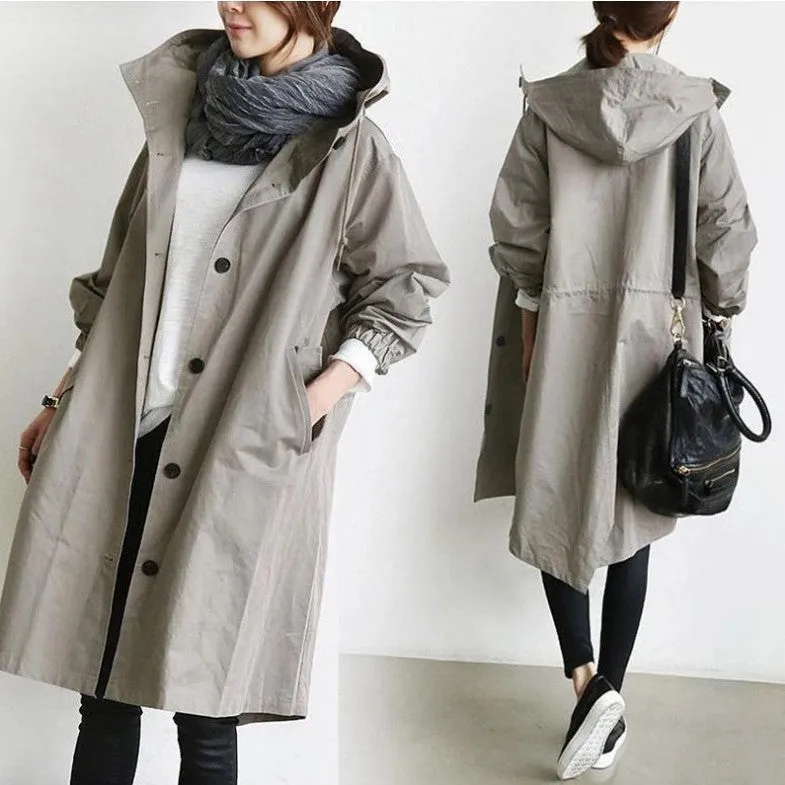 Hoody Solid Wholesale Casual Long Windbreaker For Women