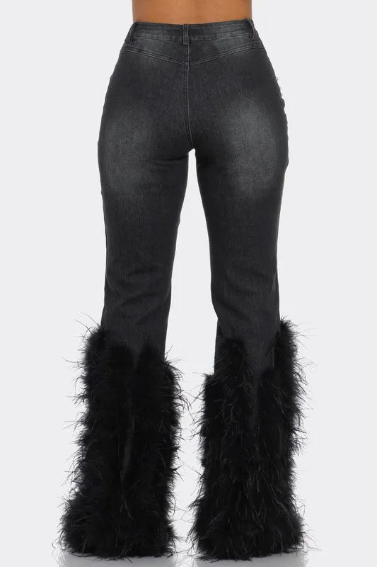LuxePearl Feathered Distressed Jeans