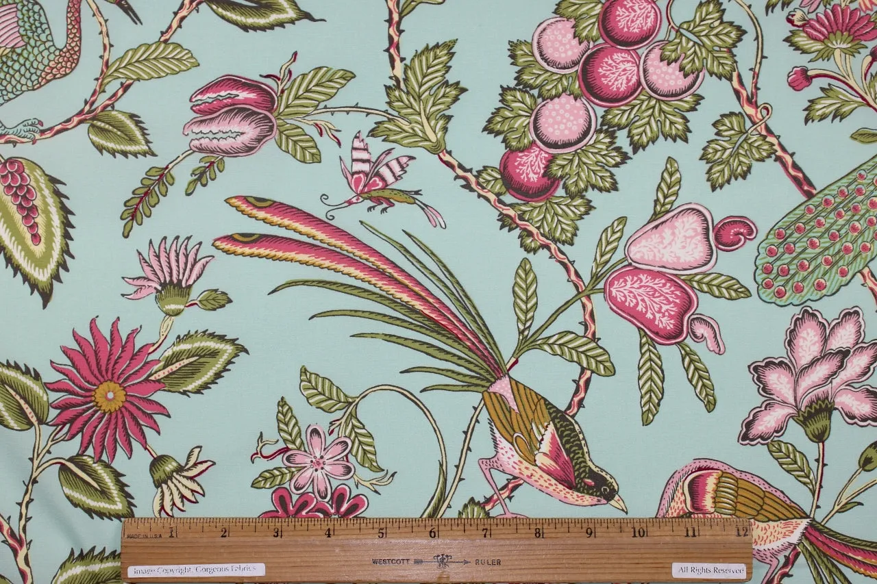 Lychee Garden Stretch Cotton - Multi on Celadon