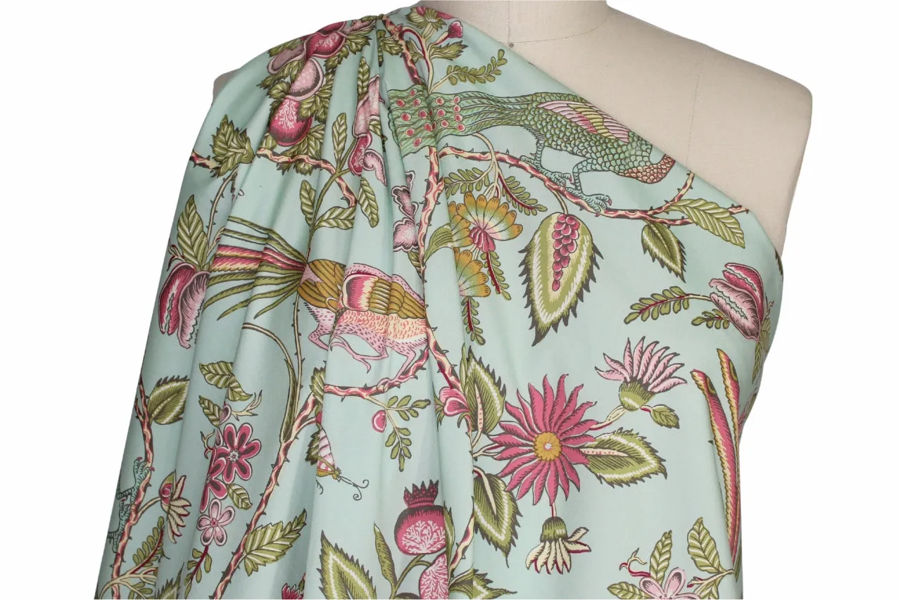 Lychee Garden Stretch Cotton - Multi on Celadon