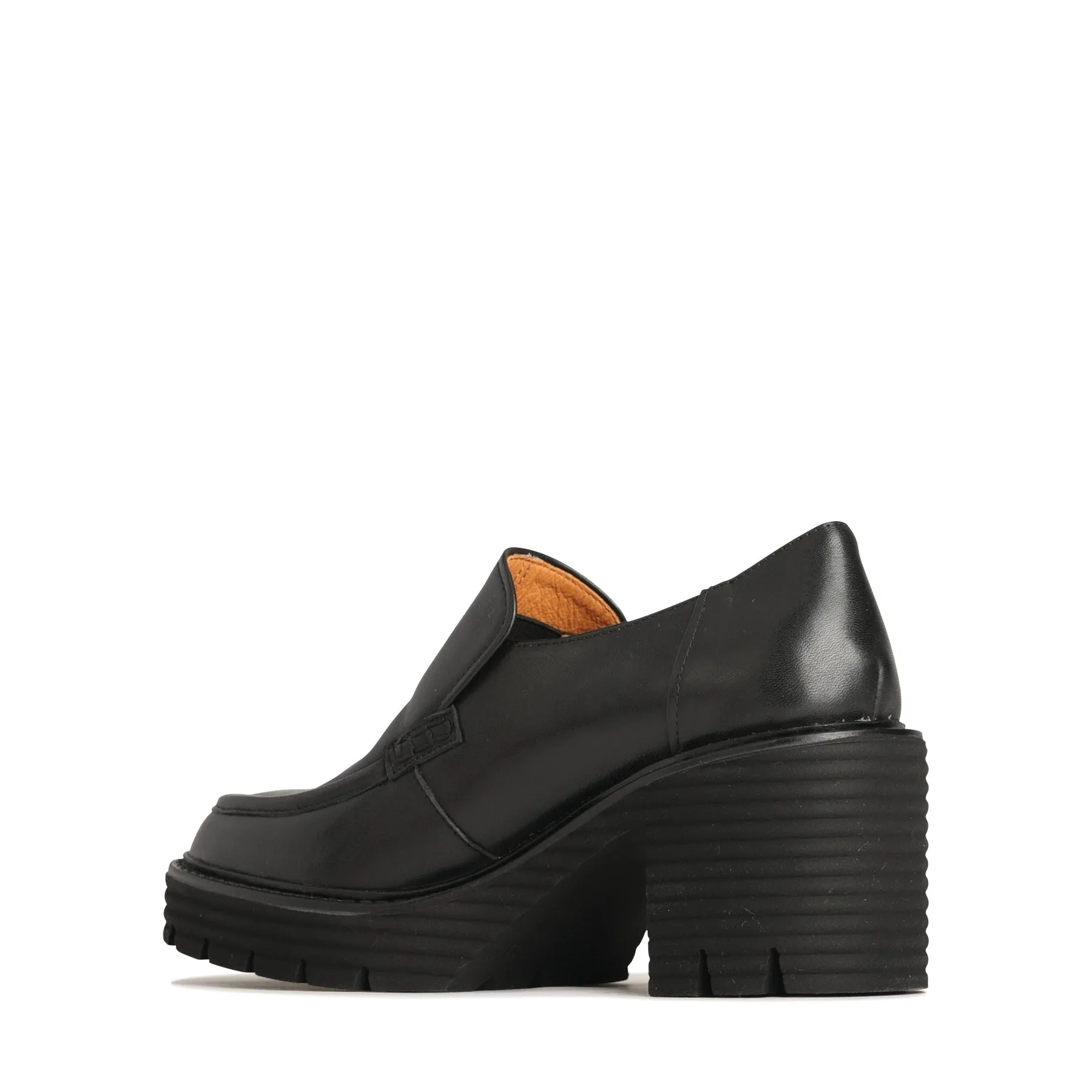 MALIA LEATHER BLOCK HEEL LOAFERS