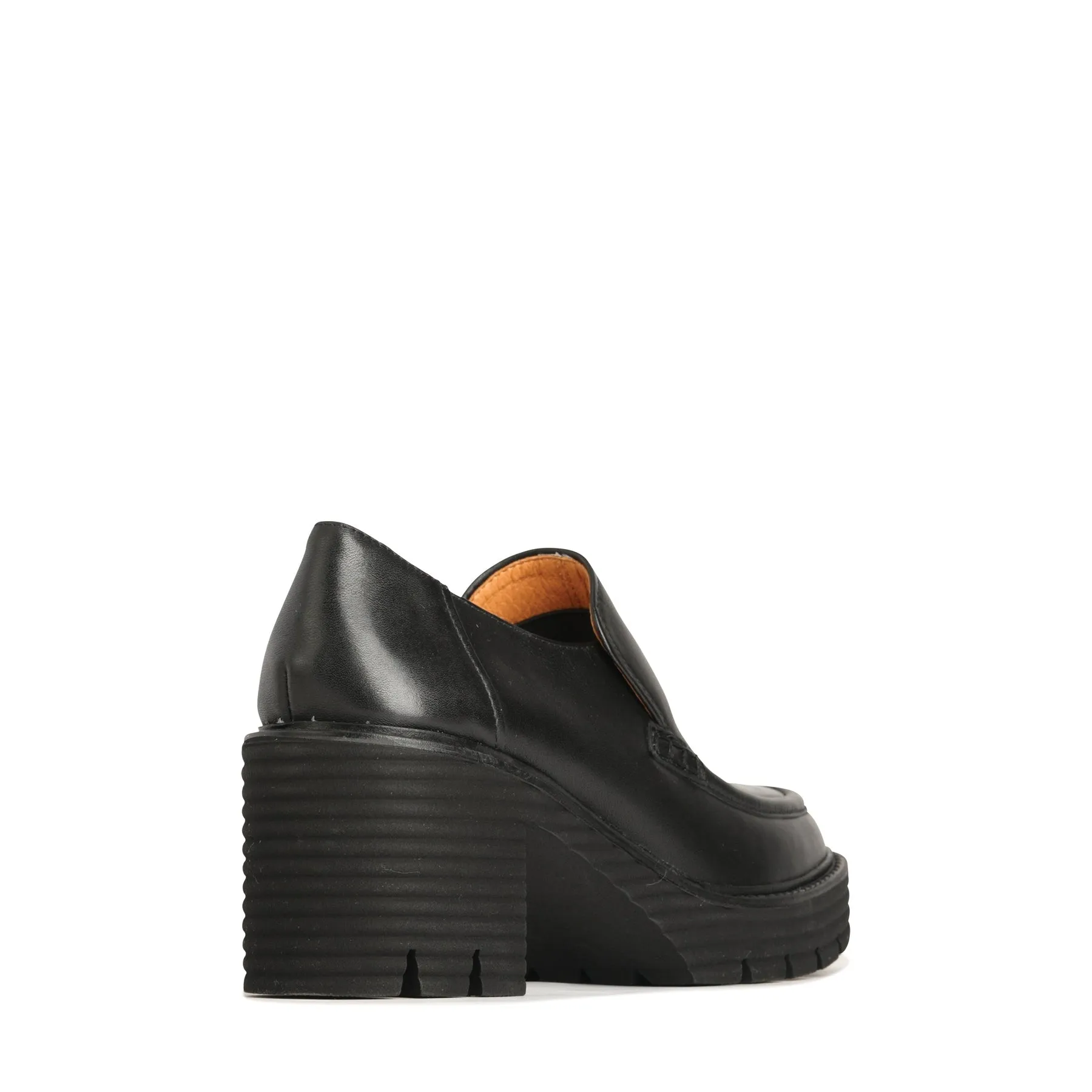 MALIA LEATHER BLOCK HEEL LOAFERS