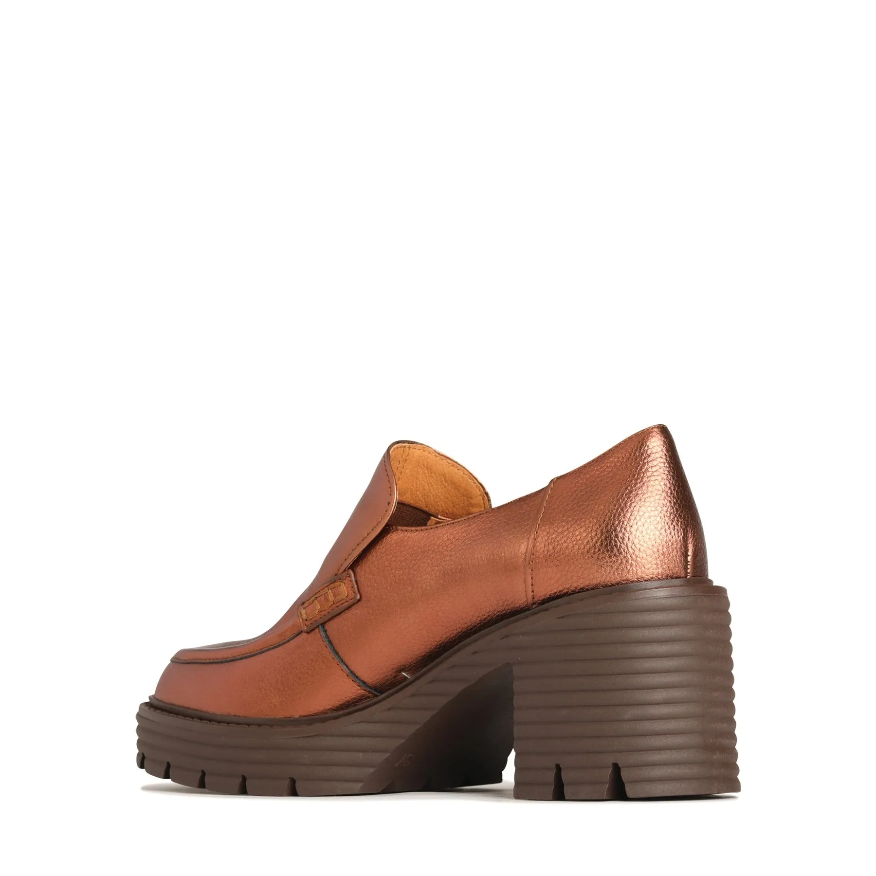 MALIA LEATHER BLOCK HEEL LOAFERS