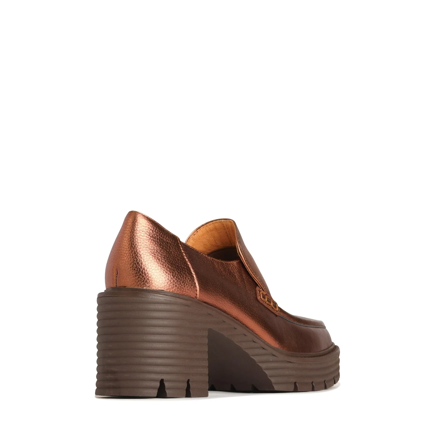 MALIA LEATHER BLOCK HEEL LOAFERS