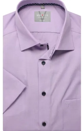 Marvelis - Modern Fit Short-Sleeve Shirt, Lavender
