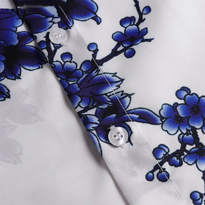 Men's Casual Short Sleeved Shirt With Floral Print