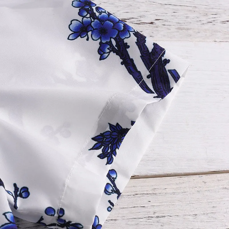 Men's Casual Short Sleeved Shirt With Floral Print