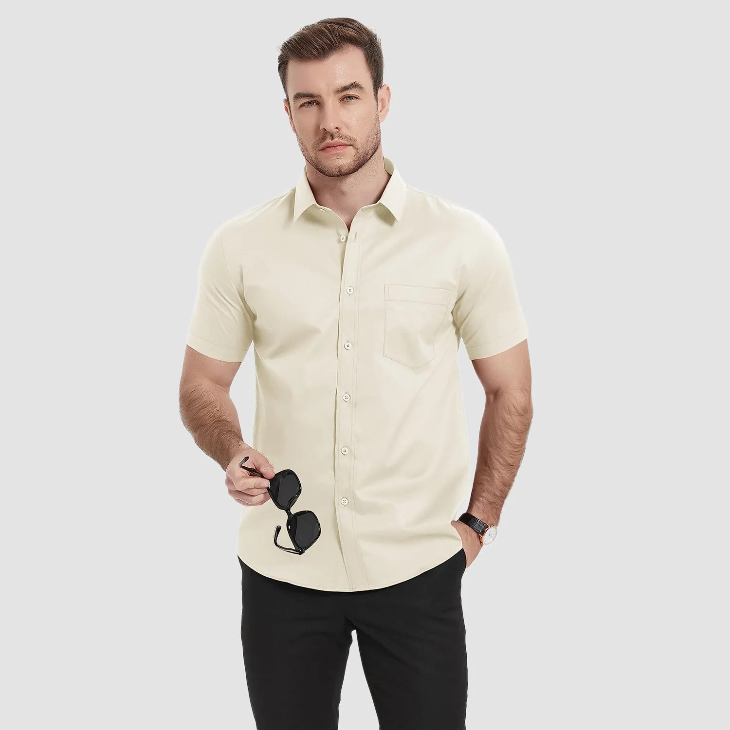 Men's Short Sleeve Shirts  Regular Fit Business Shirts