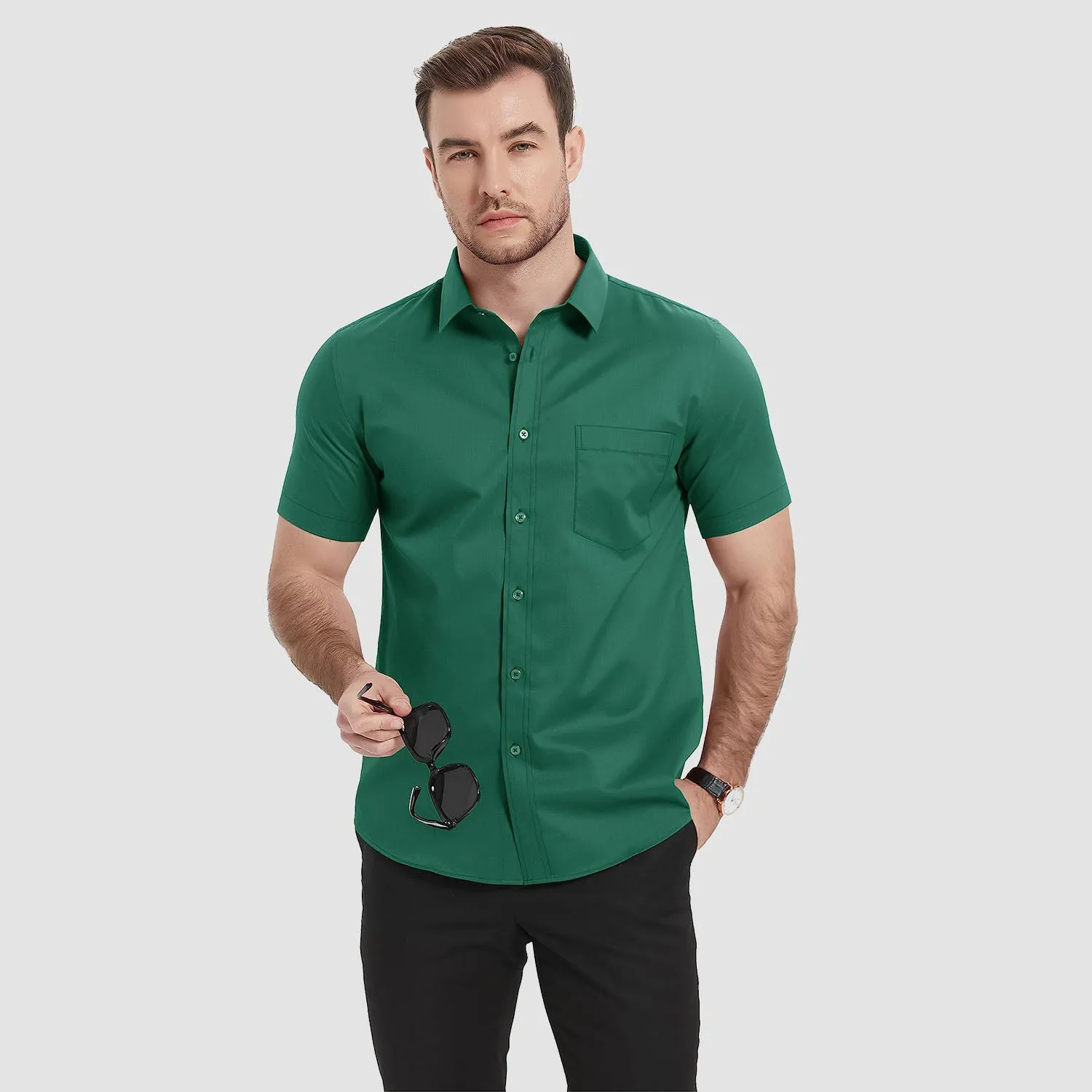 Men's Short Sleeve Shirts  Regular Fit Business Shirts