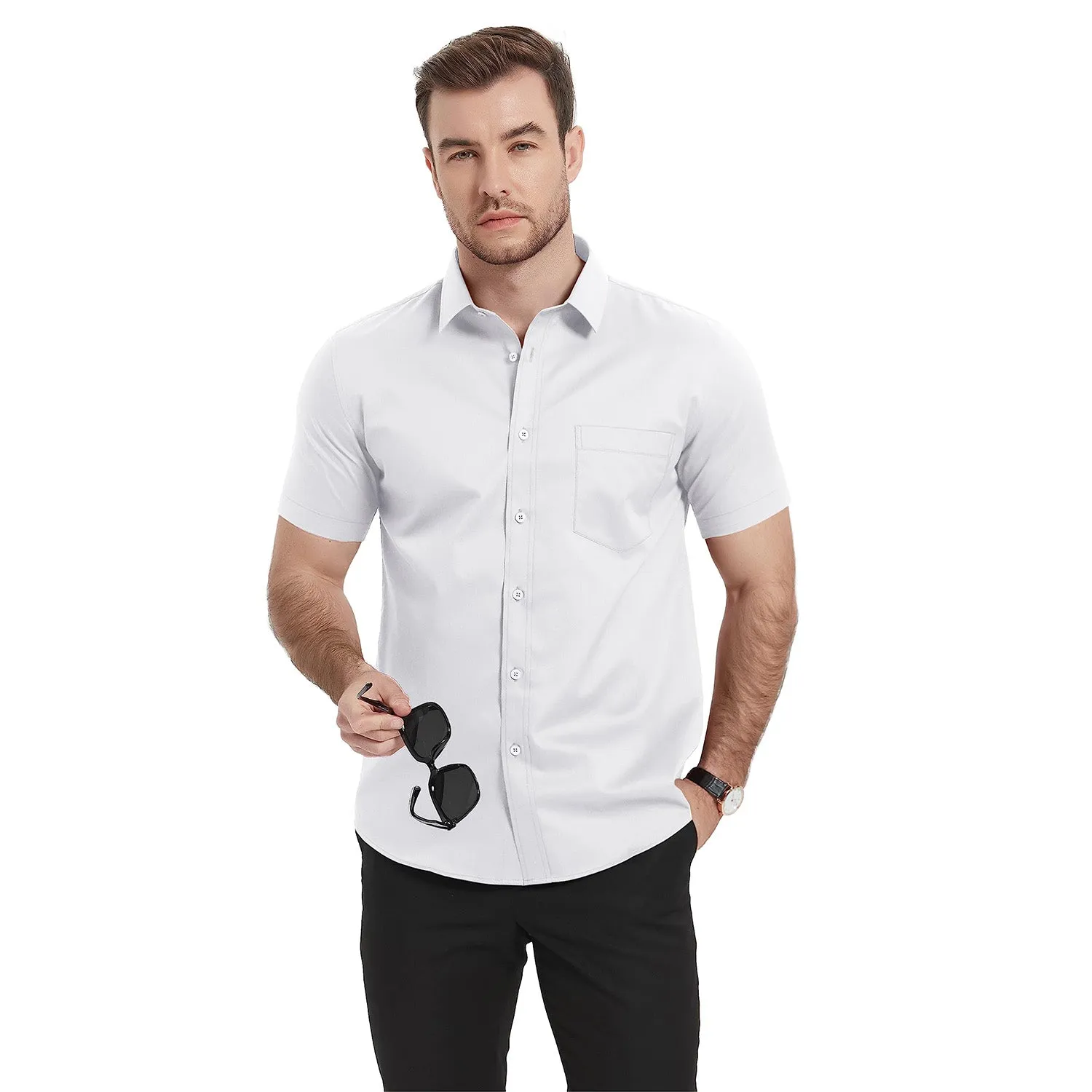 Men's Short Sleeve Shirts  Regular Fit Business Shirts