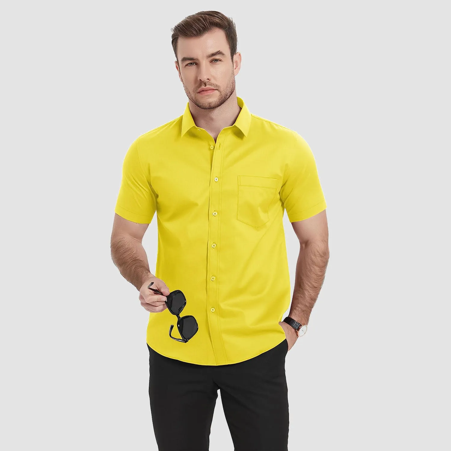 Men's Short Sleeve Shirts  Regular Fit Business Shirts
