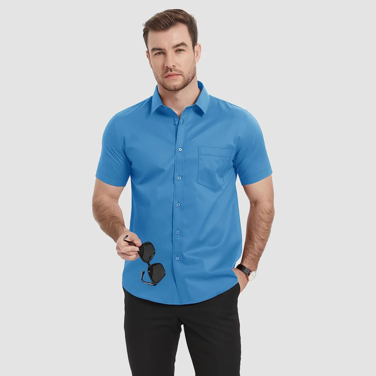 Men's Short Sleeve Shirts  Regular Fit Business Shirts