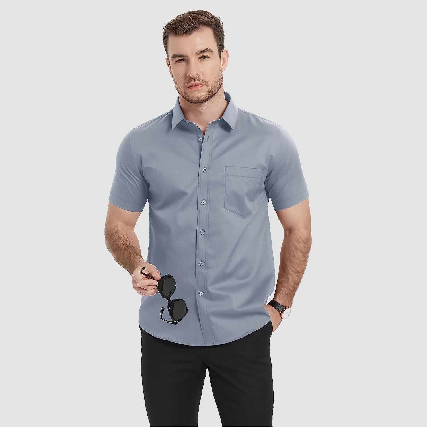 Men's Short Sleeve Shirts  Regular Fit Business Shirts