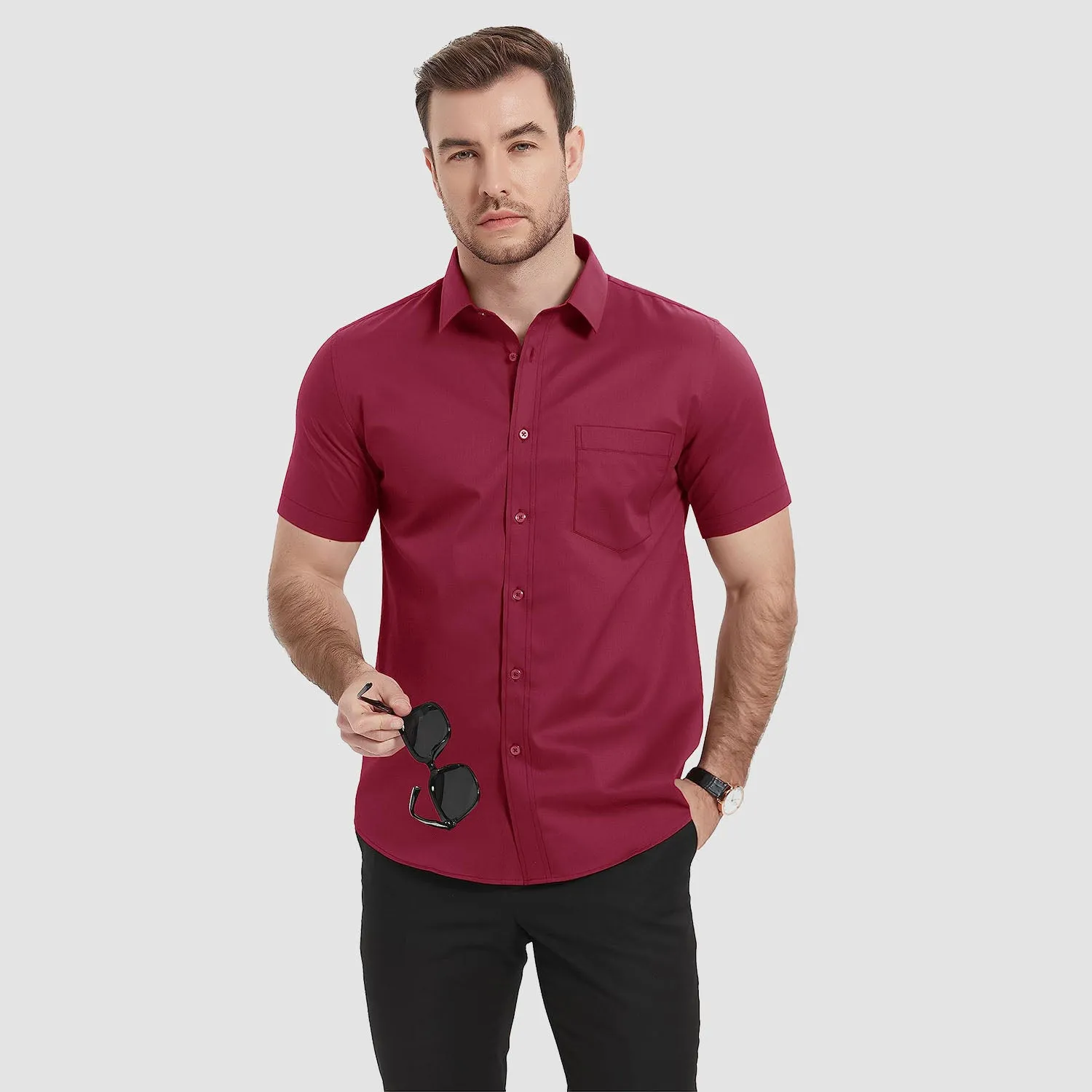 Men's Short Sleeve Shirts  Regular Fit Business Shirts
