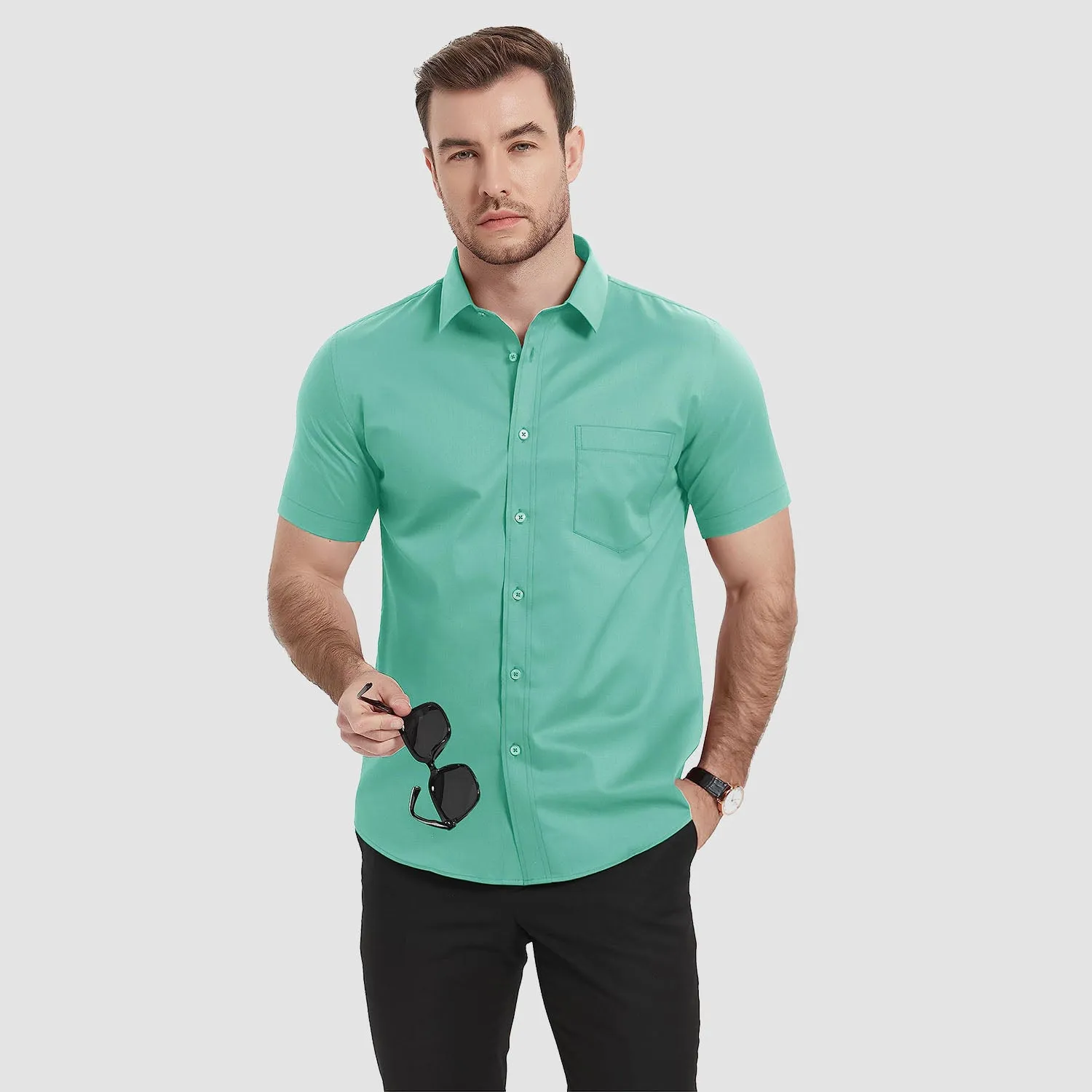 Men's Short Sleeve Shirts  Regular Fit Business Shirts