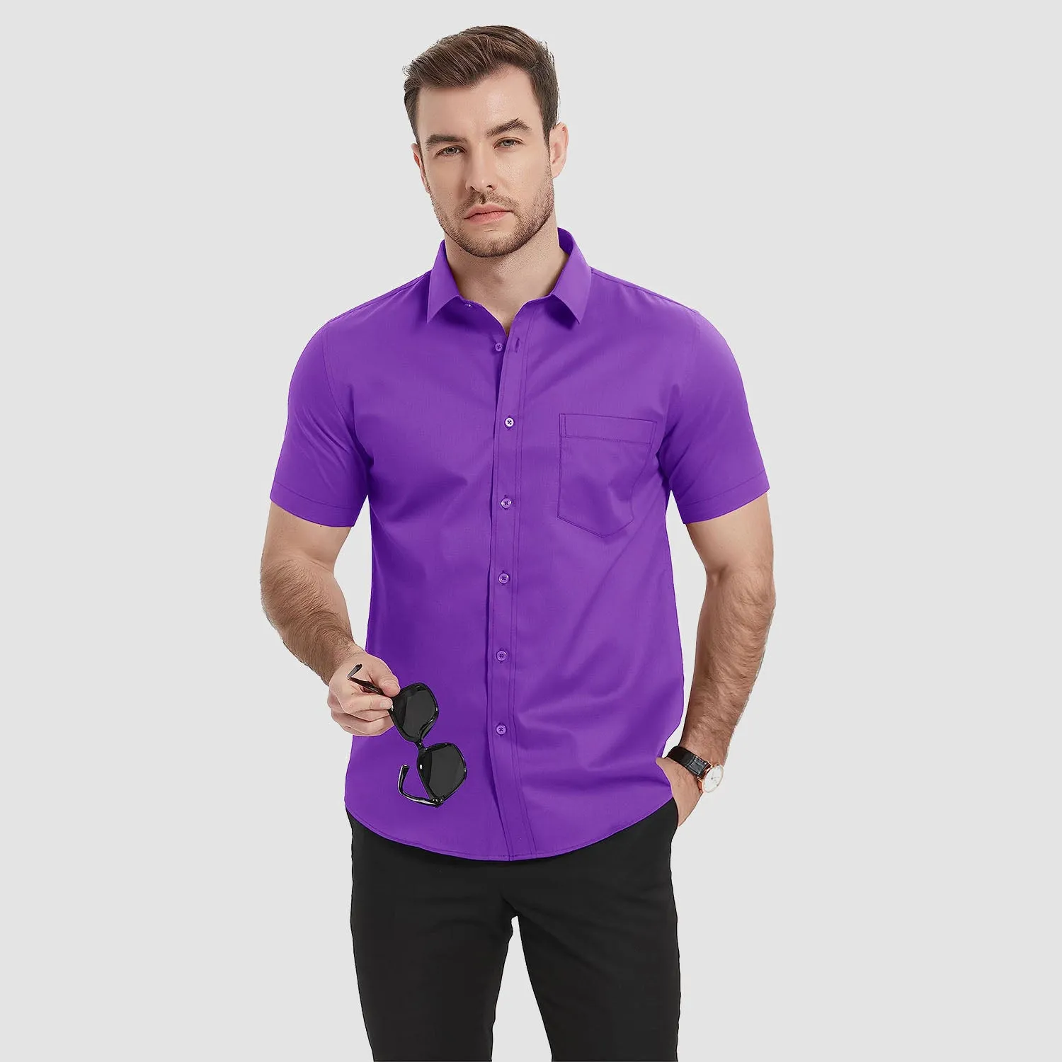Men's Short Sleeve Shirts  Regular Fit Business Shirts