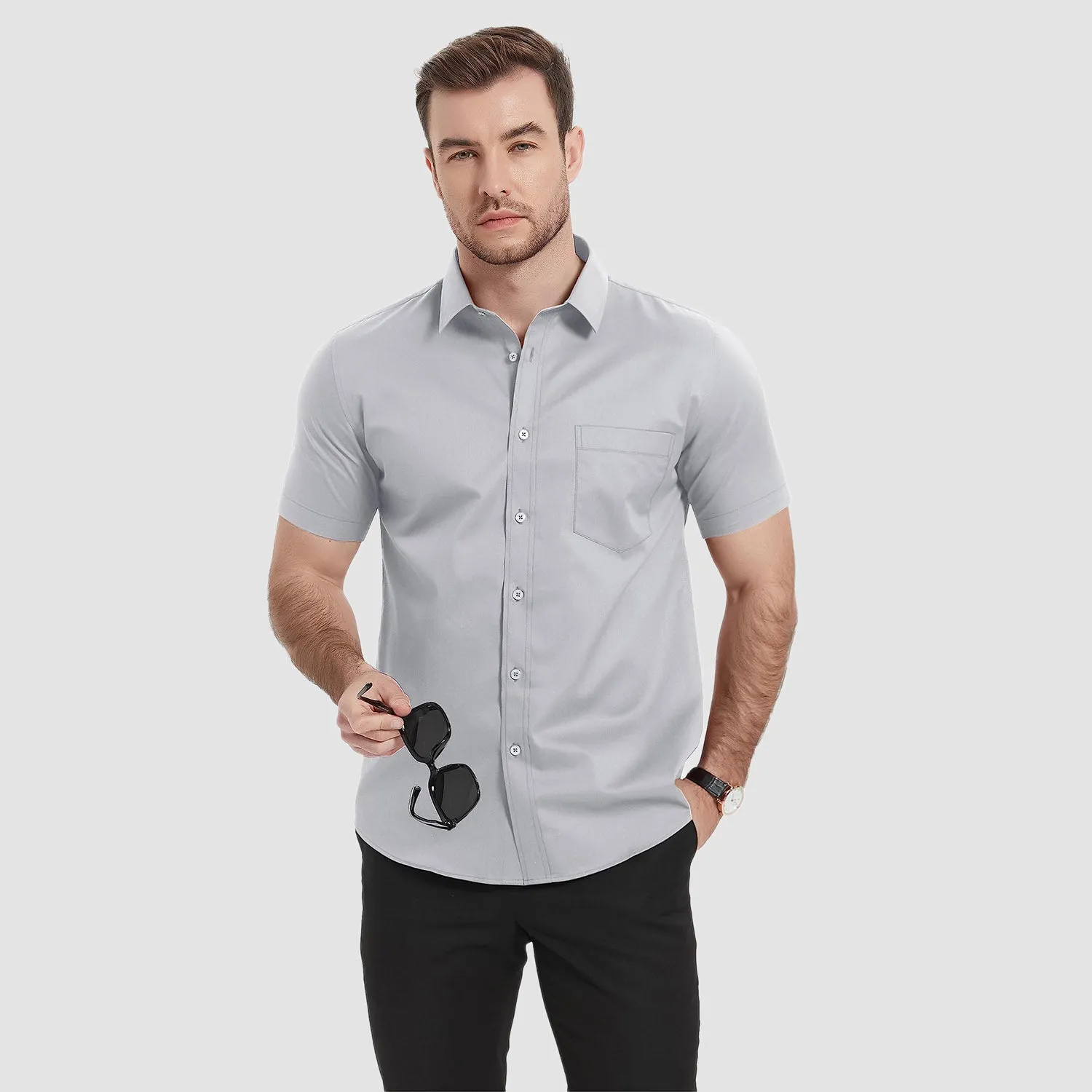 Men's Short Sleeve Shirts  Regular Fit Business Shirts
