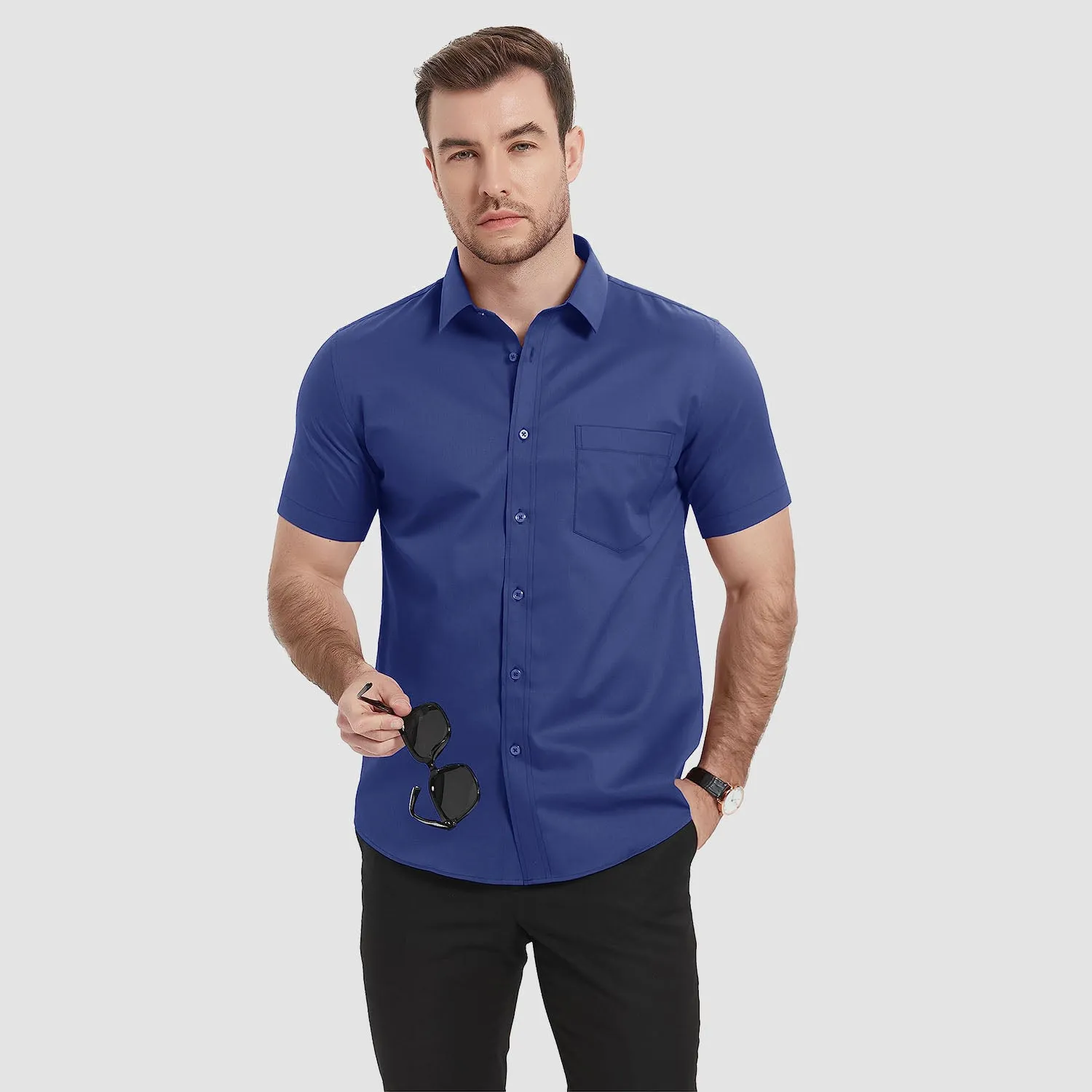 Men's Short Sleeve Shirts  Regular Fit Business Shirts