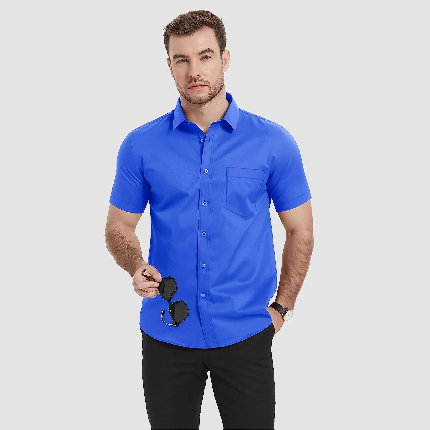 Men's Short Sleeve Shirts  Regular Fit Business Shirts