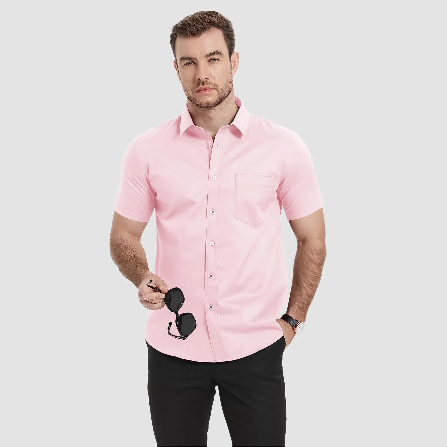 Men's Short Sleeve Shirts  Regular Fit Business Shirts