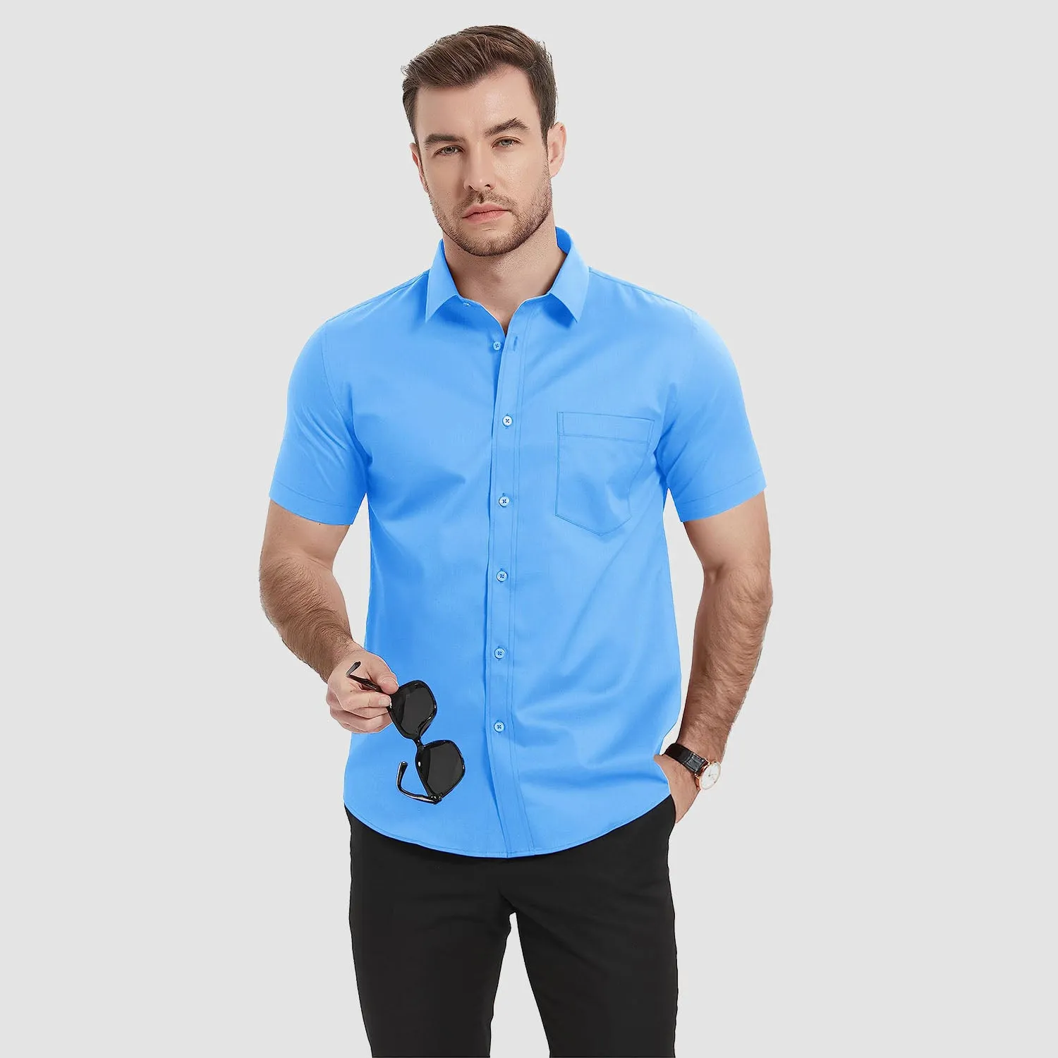 Men's Short Sleeve Shirts  Regular Fit Business Shirts
