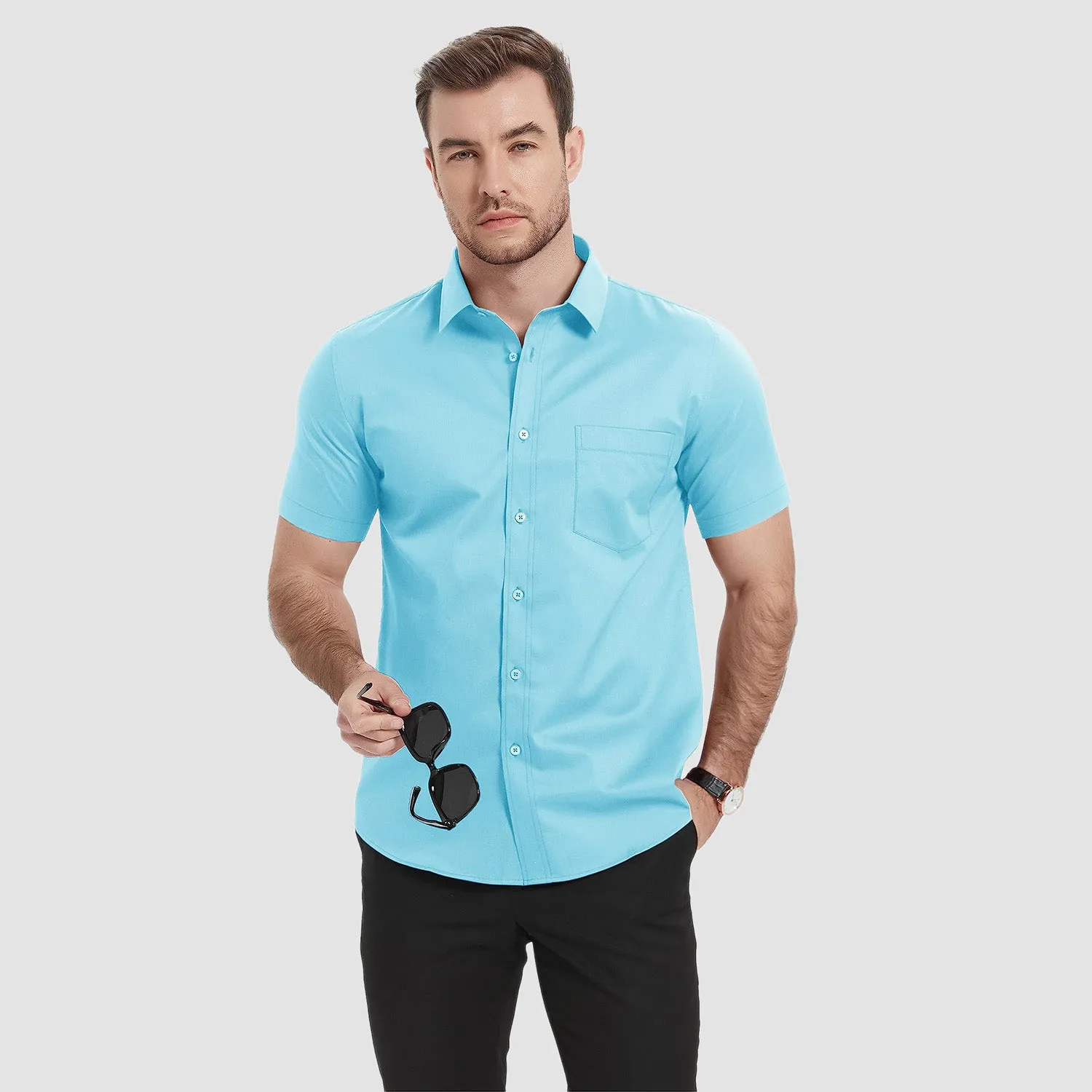 Men's Short Sleeve Shirts  Regular Fit Business Shirts