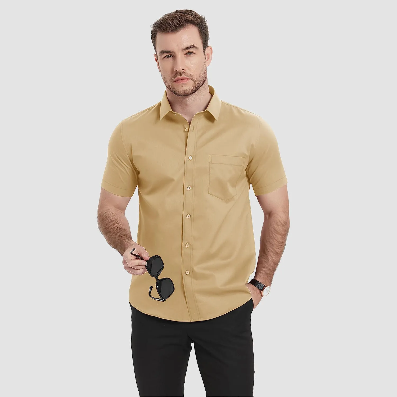 Men's Short Sleeve Shirts  Regular Fit Business Shirts