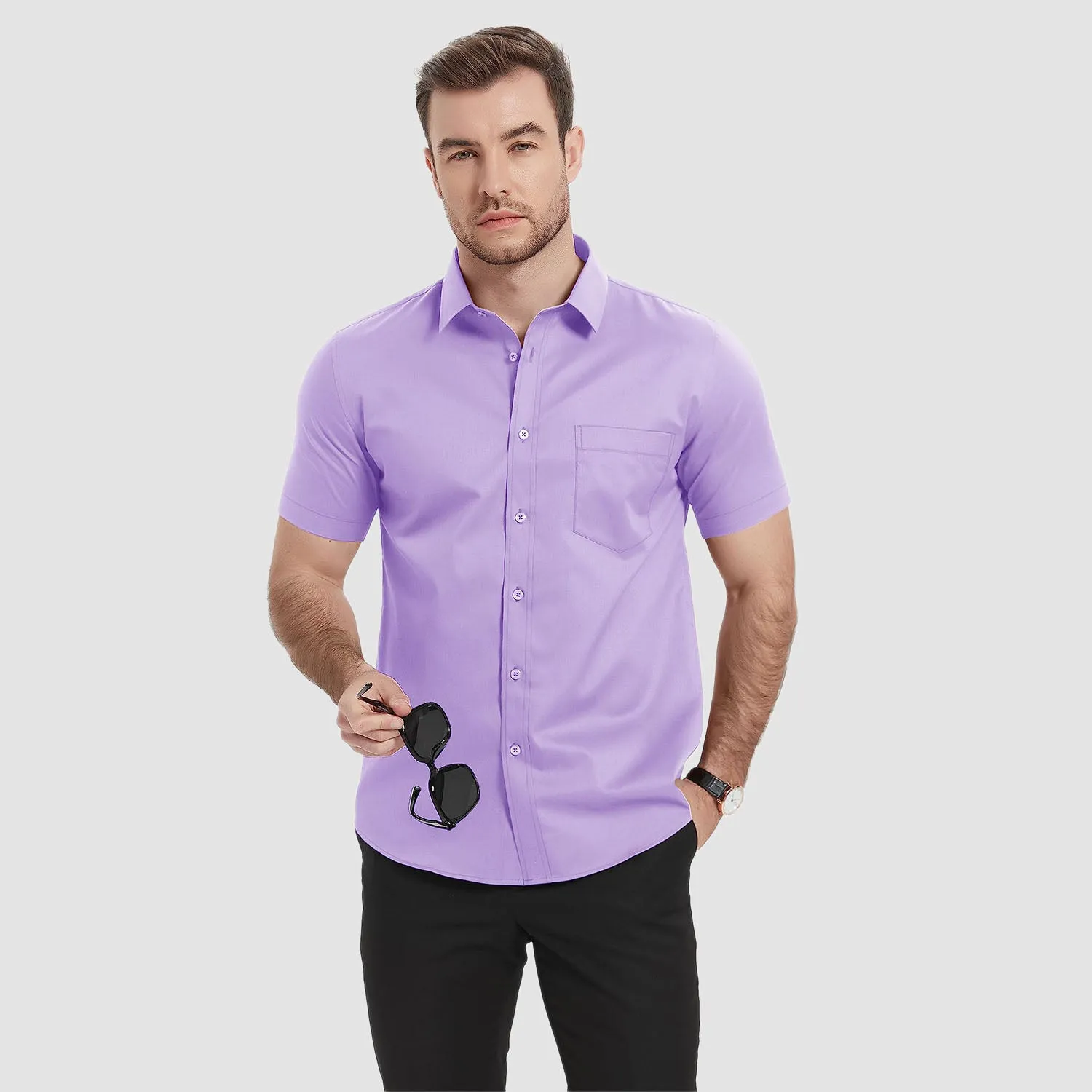 Men's Short Sleeve Shirts  Regular Fit Business Shirts