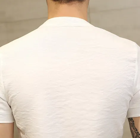 Men's Summer Linen Slim Fit Short-Sleeved Shirt