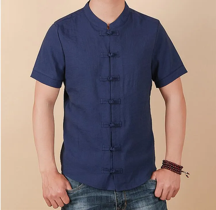 Men's Summer Linen Slim Fit Short-Sleeved Shirt