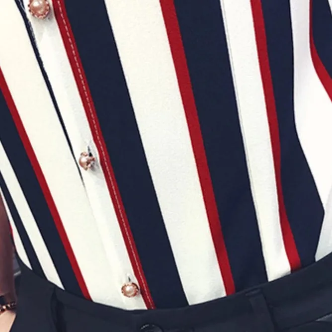 Men's Summer Short Sleeved Shirt With Stripes